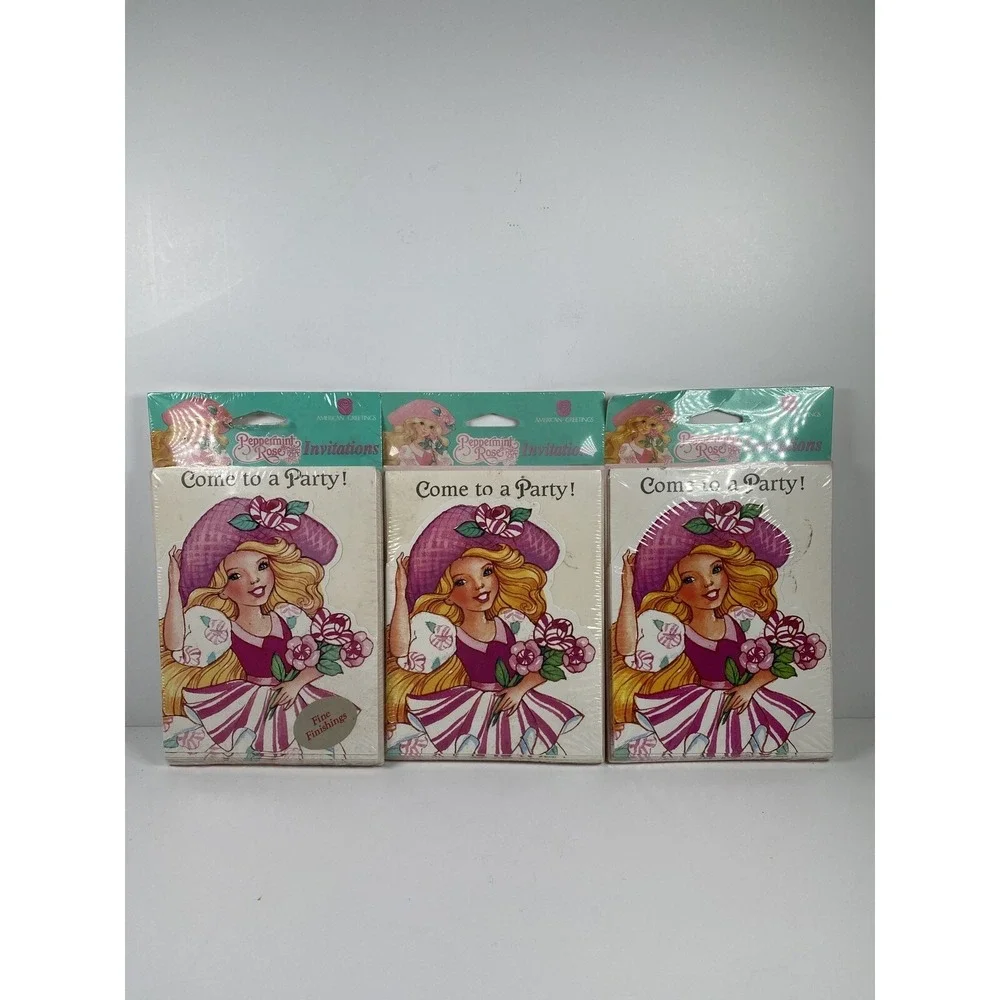 Vtg 1992 Peppermint Rose American Greetings Party Lot 24 Invitations Envelopes